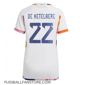 Belgien Charles De Ketelaere #22 Replik Auswärtstrikot Damen WM 2022 Kurzarm